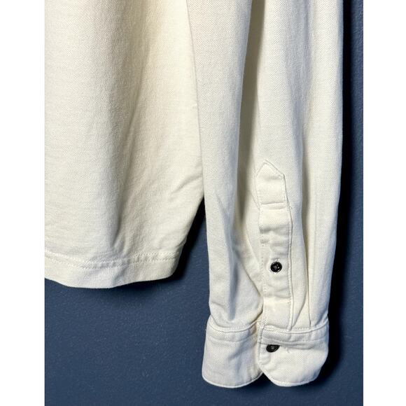 MENS J FERRAR CREAM LONG SLEEVE BUTTON DOWN/UP SHIRT SIZE XL 100% COTTON - Picture 3 of 9